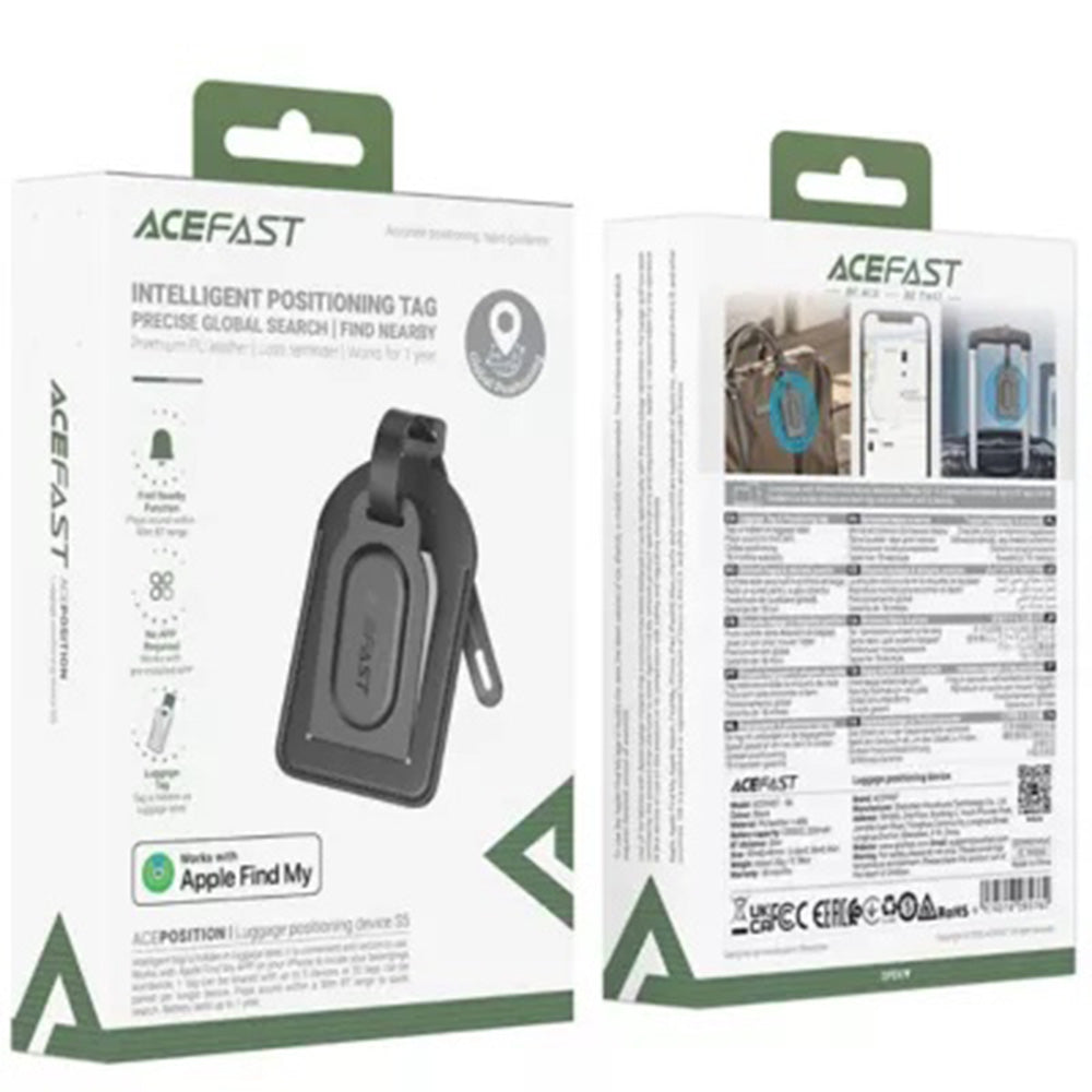 Acefast SmartTag Luggage S5 per Serie iOS, Nero