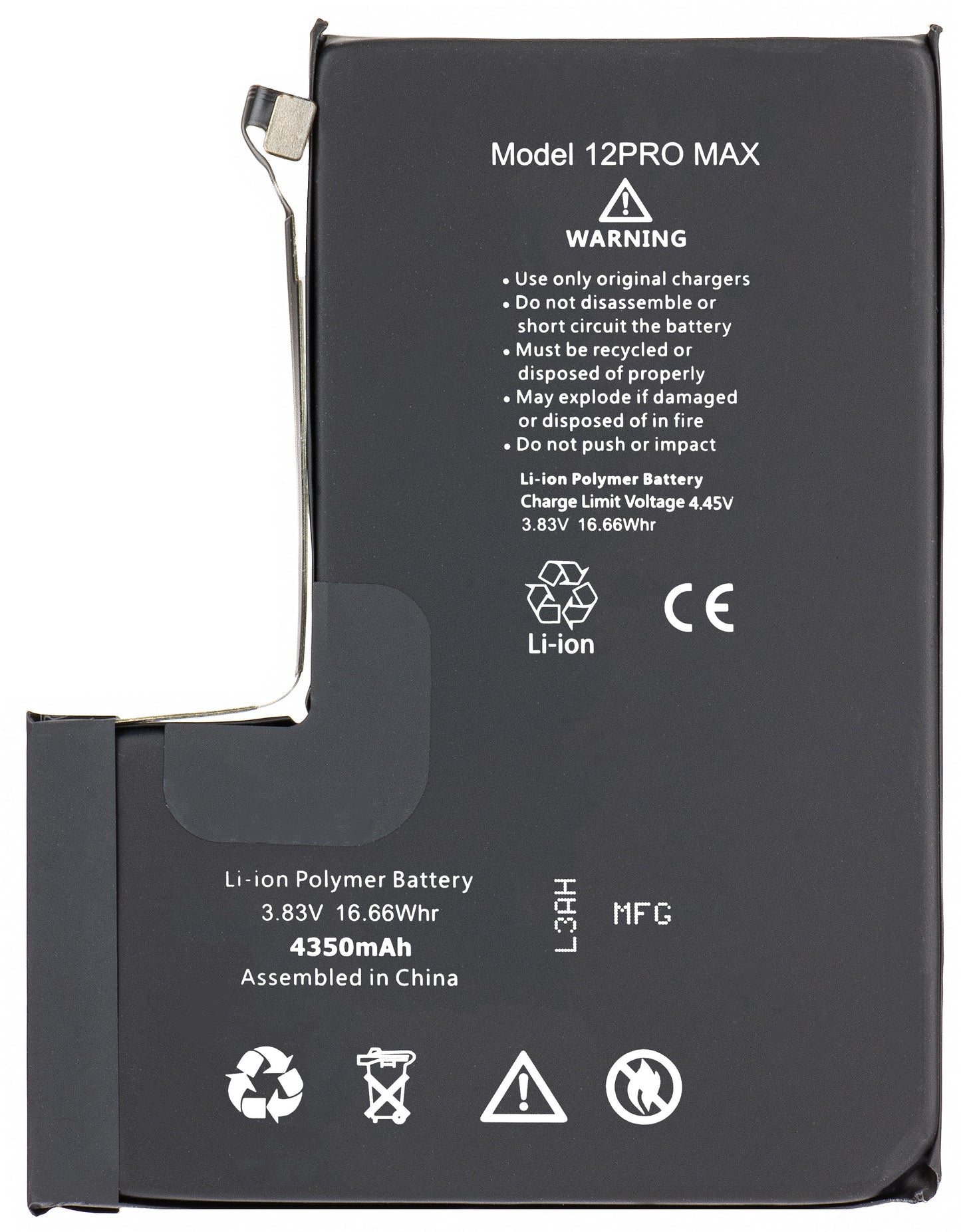 Batteria Apple iPhone 12 Pro Max, alta capacità