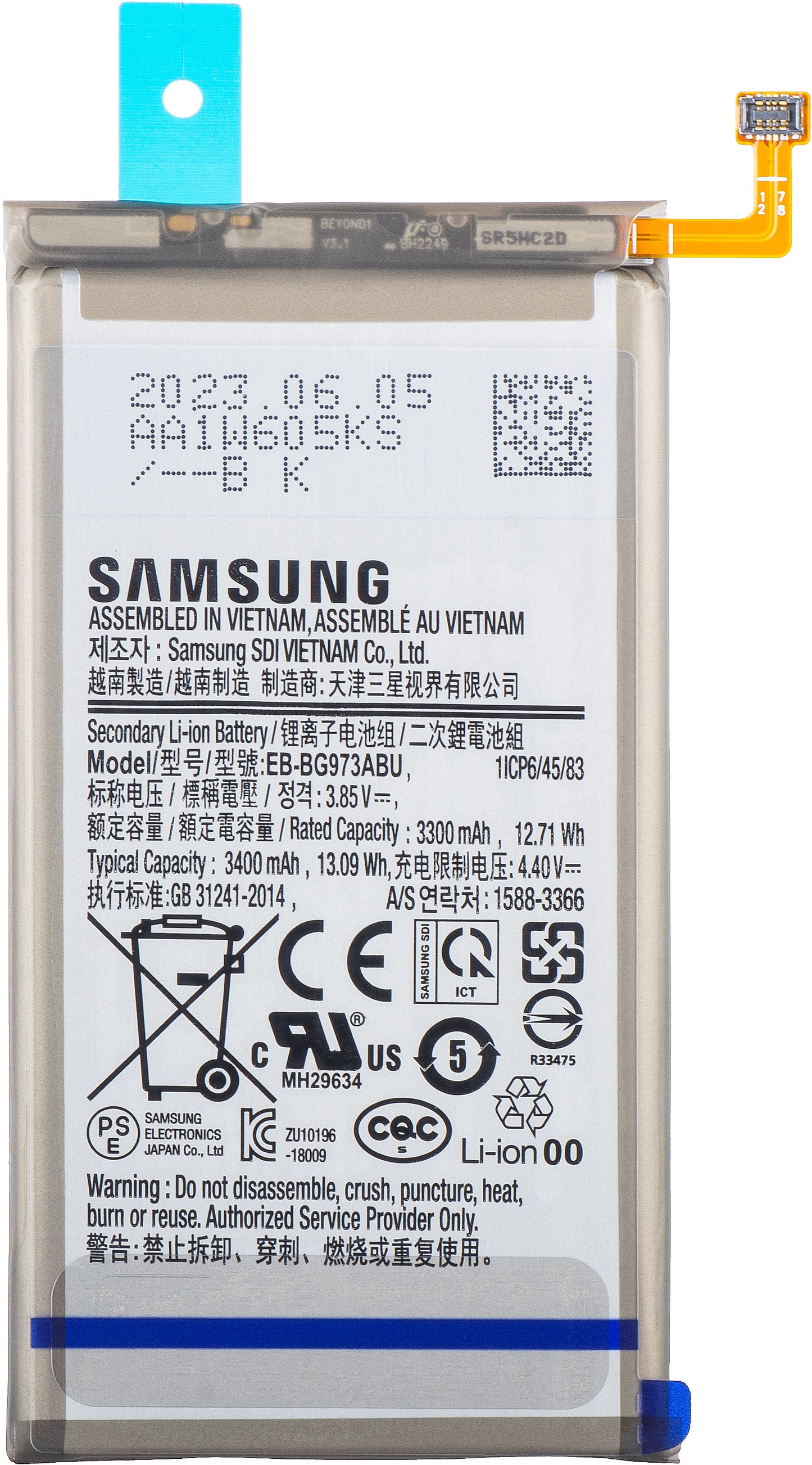Ersatzakku für Samsung Galaxy S10 G973 | EB-BG973ABU | Service Pack