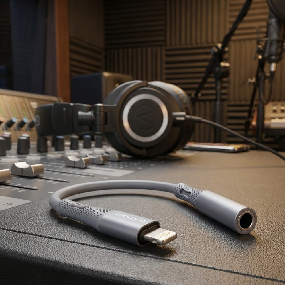 Adattatore Audio Lightning - 3.5mm Techsuit AC2 SoundFlex, Grigio