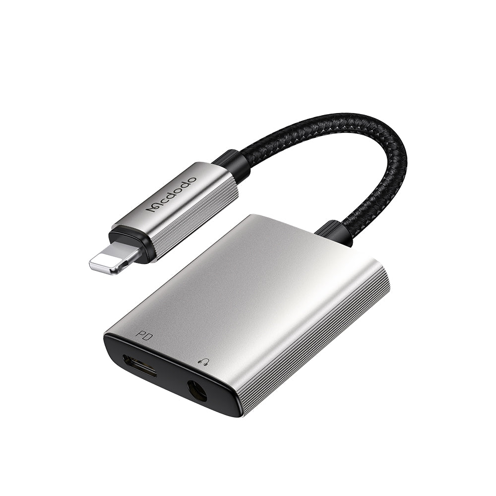 Adattatore Audio Lightning - Lightning / 3.5mm McDodo CA-5540 Wales, Grigio