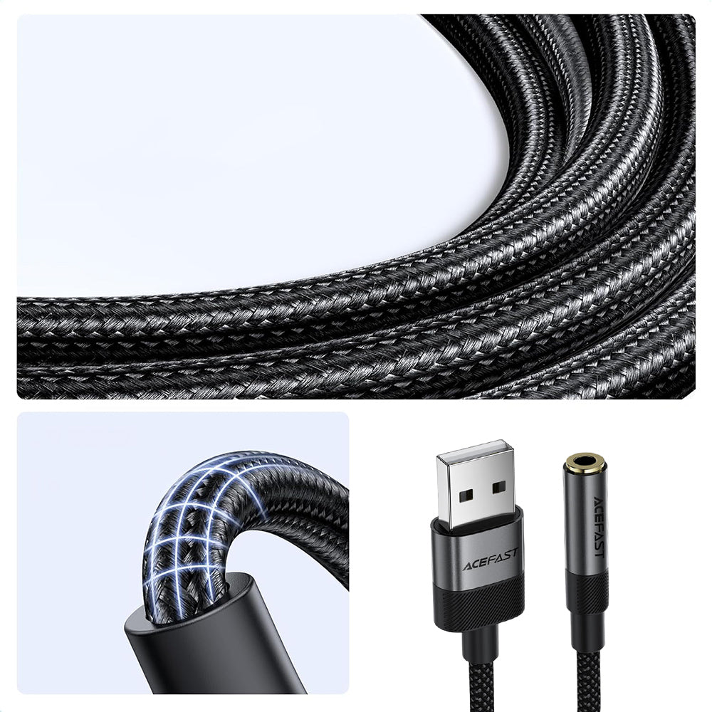 Adattatore Audio Acefast J13, USB-A - 3.5mm, Nero