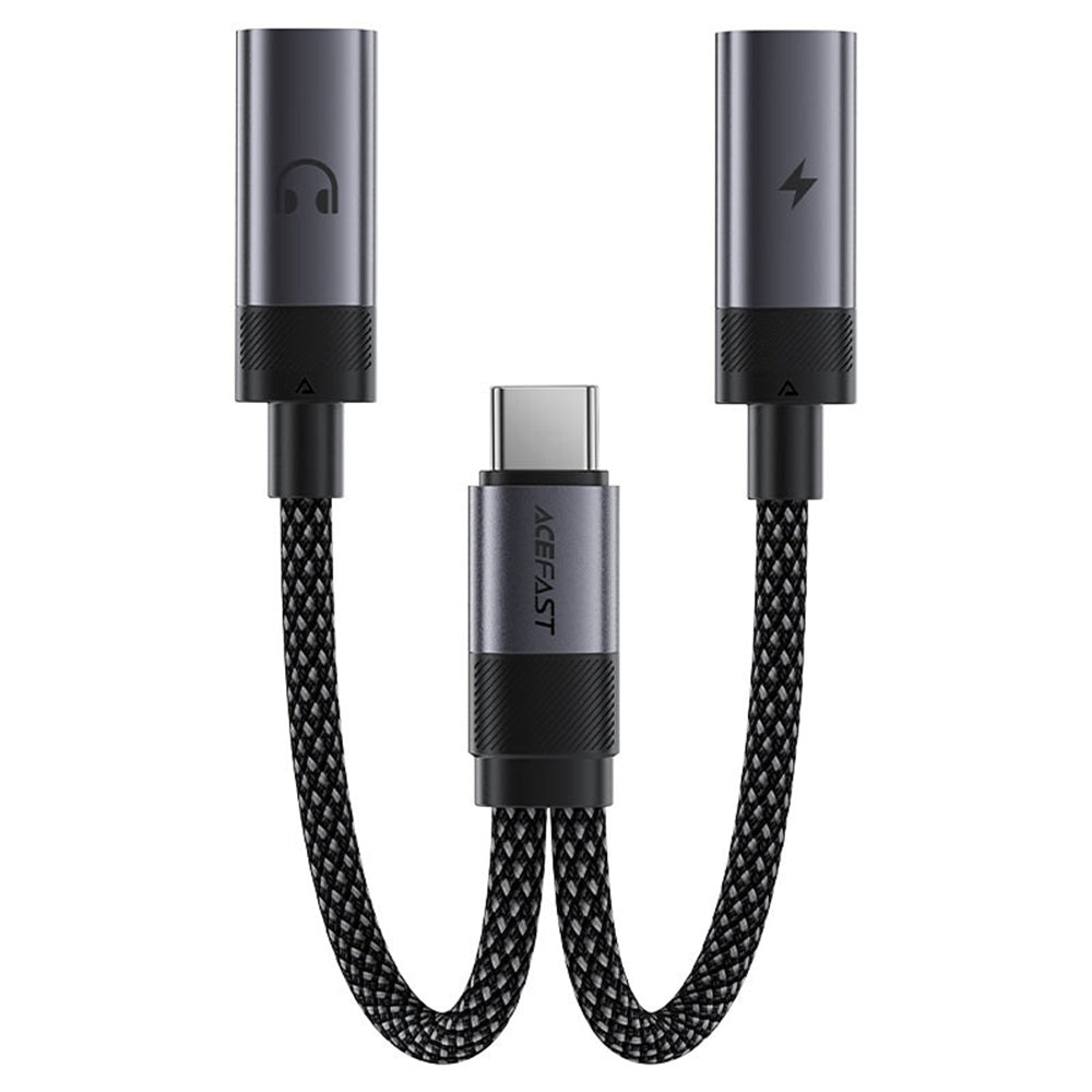 Adattatore Audio USB-C - 2 x USB-C Acefast J14, Nero