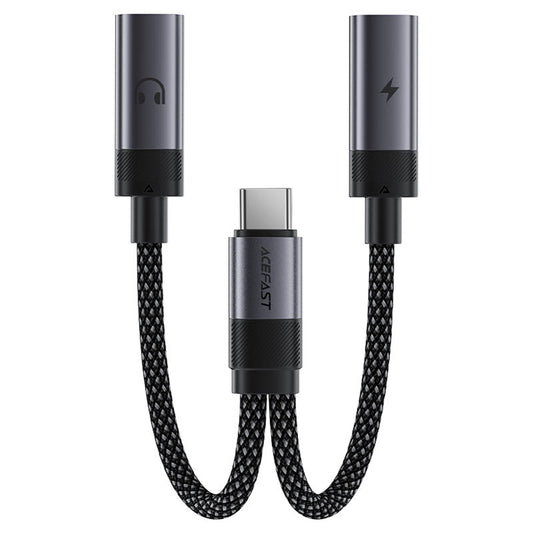 Adattatore Audio USB-C - 2 x USB-C Acefast J14, Nero