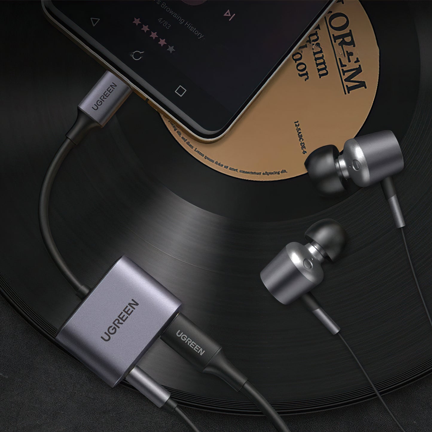 Audio-Adapter USB-C - 3.5mm / USB-C UGREEN CM231, Grau