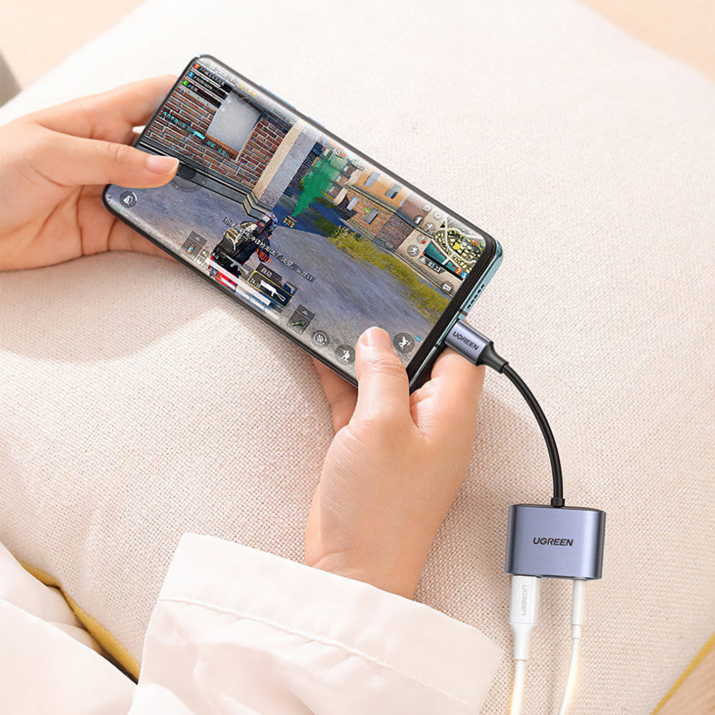 Audio-Adapter USB-C - 3.5mm / USB-C UGREEN CM231, Grau