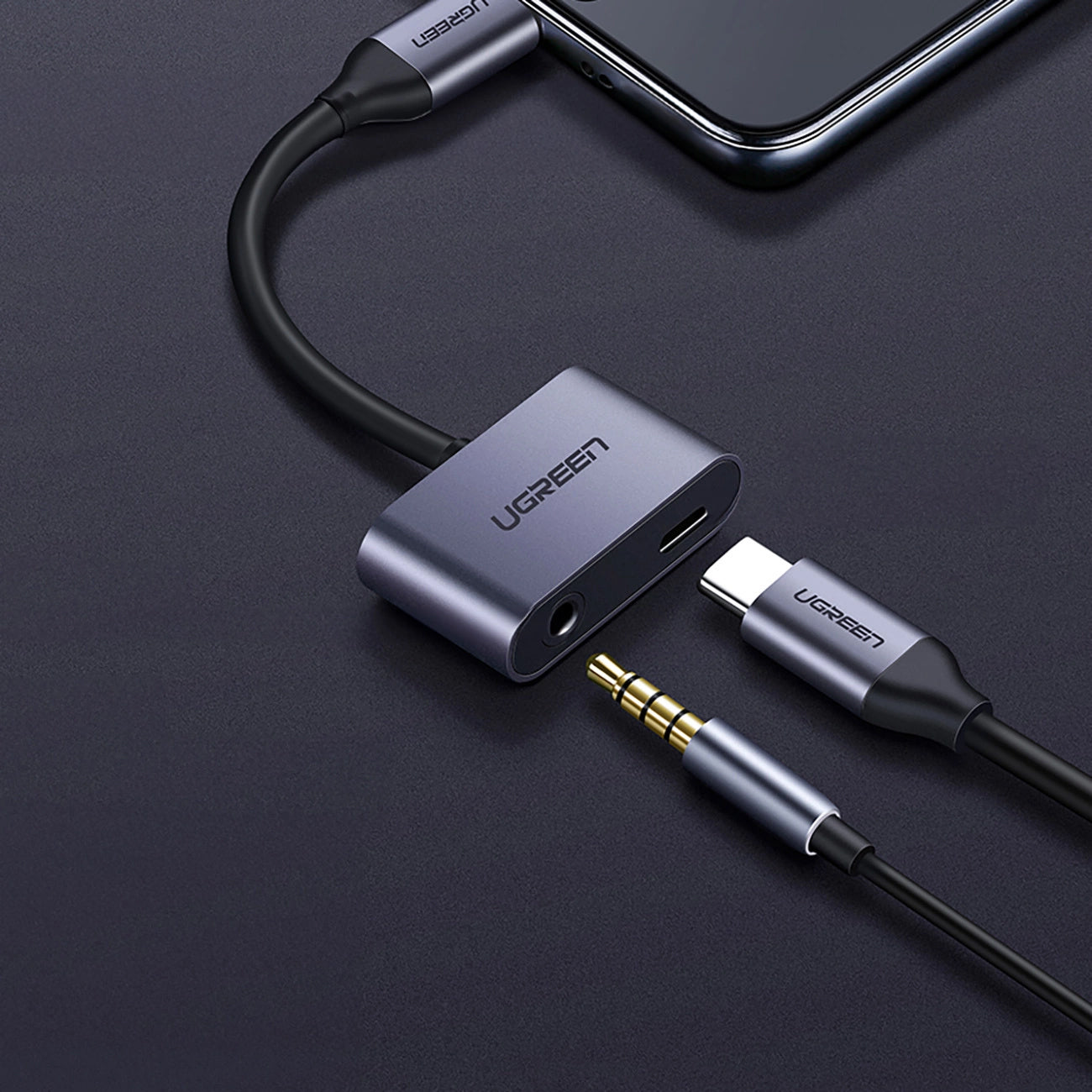 Adattatore Audio USB-C - 3.5mm / USB-C UGREEN CM193, Grigio