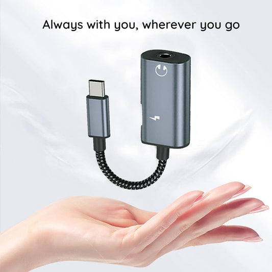 Audio-Adapter USB-C - USB-C / 3.5mm Techsuit AC22 AcustiCore, Grau