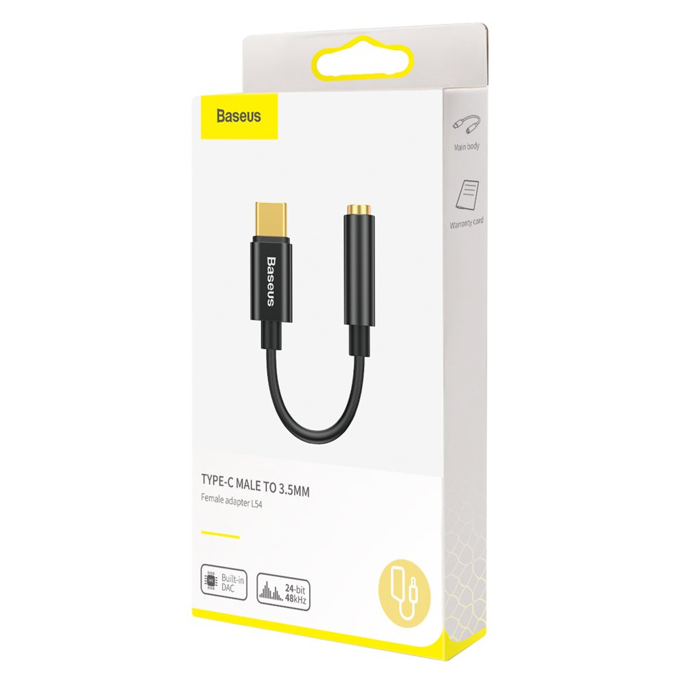 Adaptateur Audio USB-C - 3.5mm Baseus L54, Noir CATL54-01