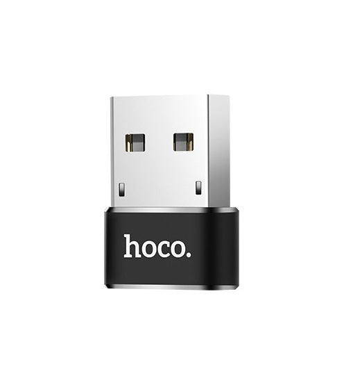 HOCO UA6 OTG-Adapter USB-C auf USB-A | Schwarz | Aluminium