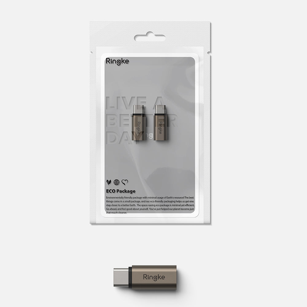 Adaptateur de Données et de Charge Lightning - USB-C Ringke, Marron, Lot de 2 pièces