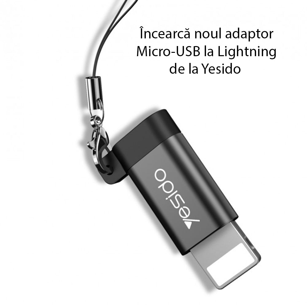 Adattatore Dati e Ricarica microUSB - Lightning Yesido GS05, Nero