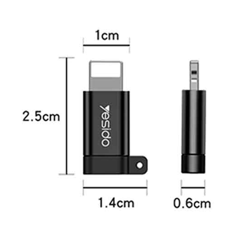 Adattatore Dati e Ricarica microUSB - Lightning Yesido GS05, Nero