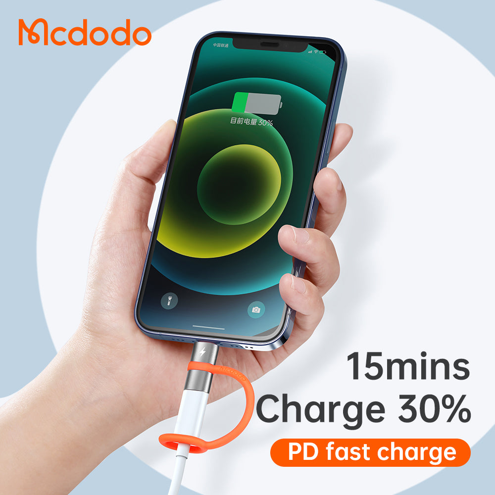 Adaptateur de données et de charge USB-C - Lightning McDodo OT-0510, Gris