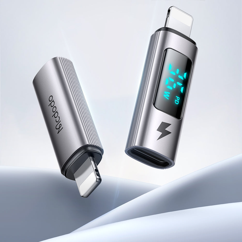 Adaptateur de Données et de Chargement USB-C - Lightning McDodo OT-6100 Wales Display, Noir