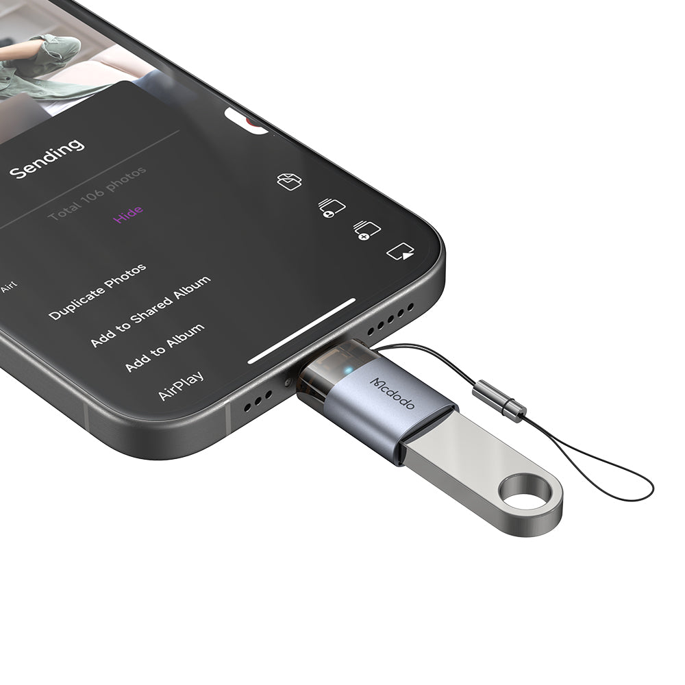 OTG Lightning - USB-A McDodo OT-7390 Adapter, Schwarz