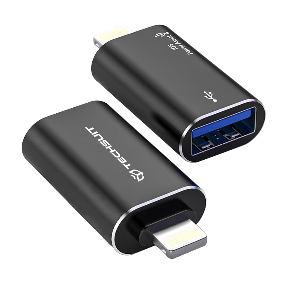 Adattatore OTG Lightning - USB-A Techsuit A18 AluVoltX, Nero