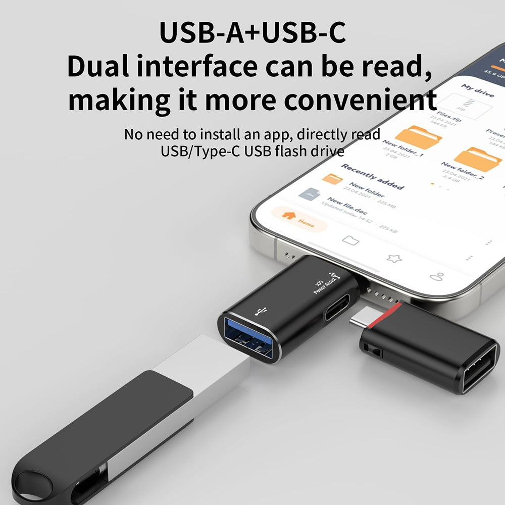 Adattatore OTG Lightning - USB-A Techsuit A18 AluVoltX, Nero