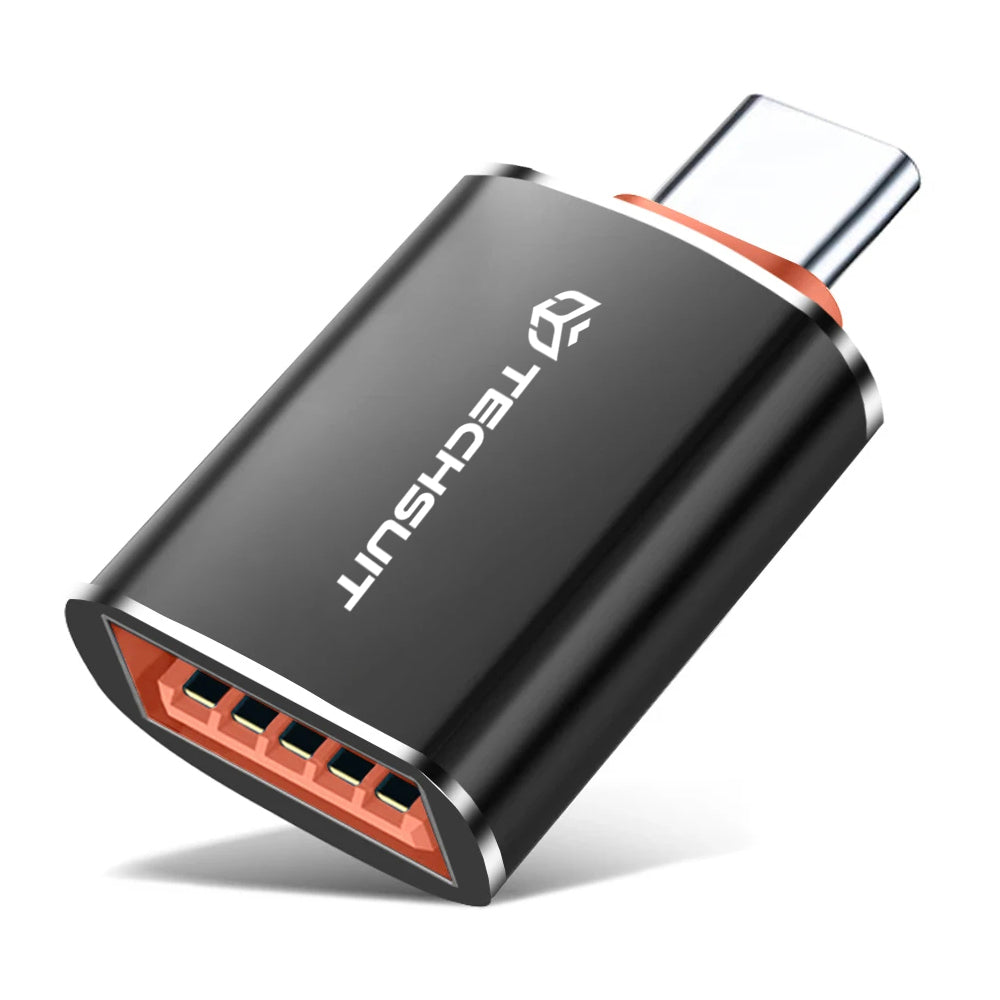 Adattatore OTG USB-C - USB-A Techsuit A2 HyperPort, Nero Arancione