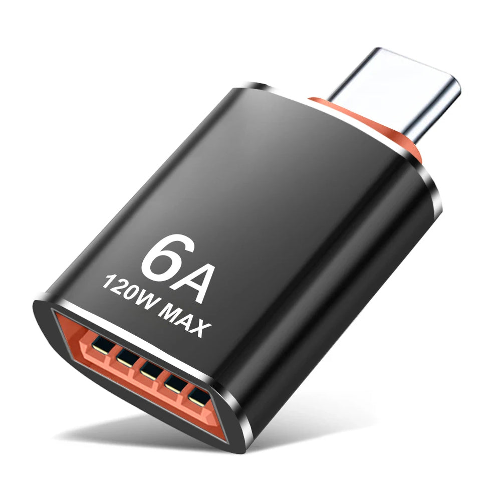 Adattatore OTG USB-C - USB-A Techsuit A2 HyperPort, Nero Arancione