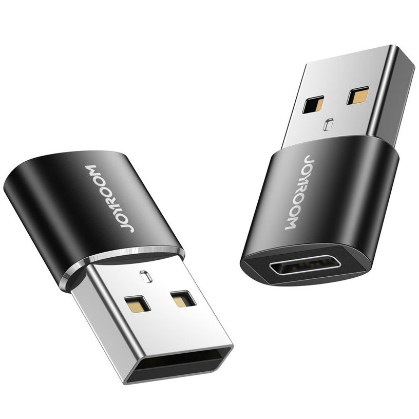 USB-C - USB-A Daten- und Ladeadapter Joyroom S-H152, Set 2 Stück, Schwarz