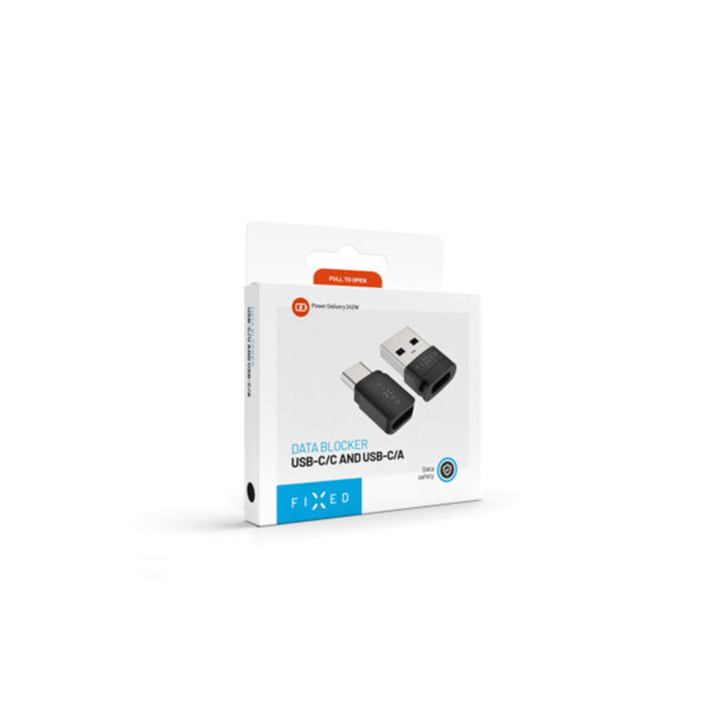 Adaptateur USB Blocage de Données Fixed, USB-A / USB-C, 2en1, Noir