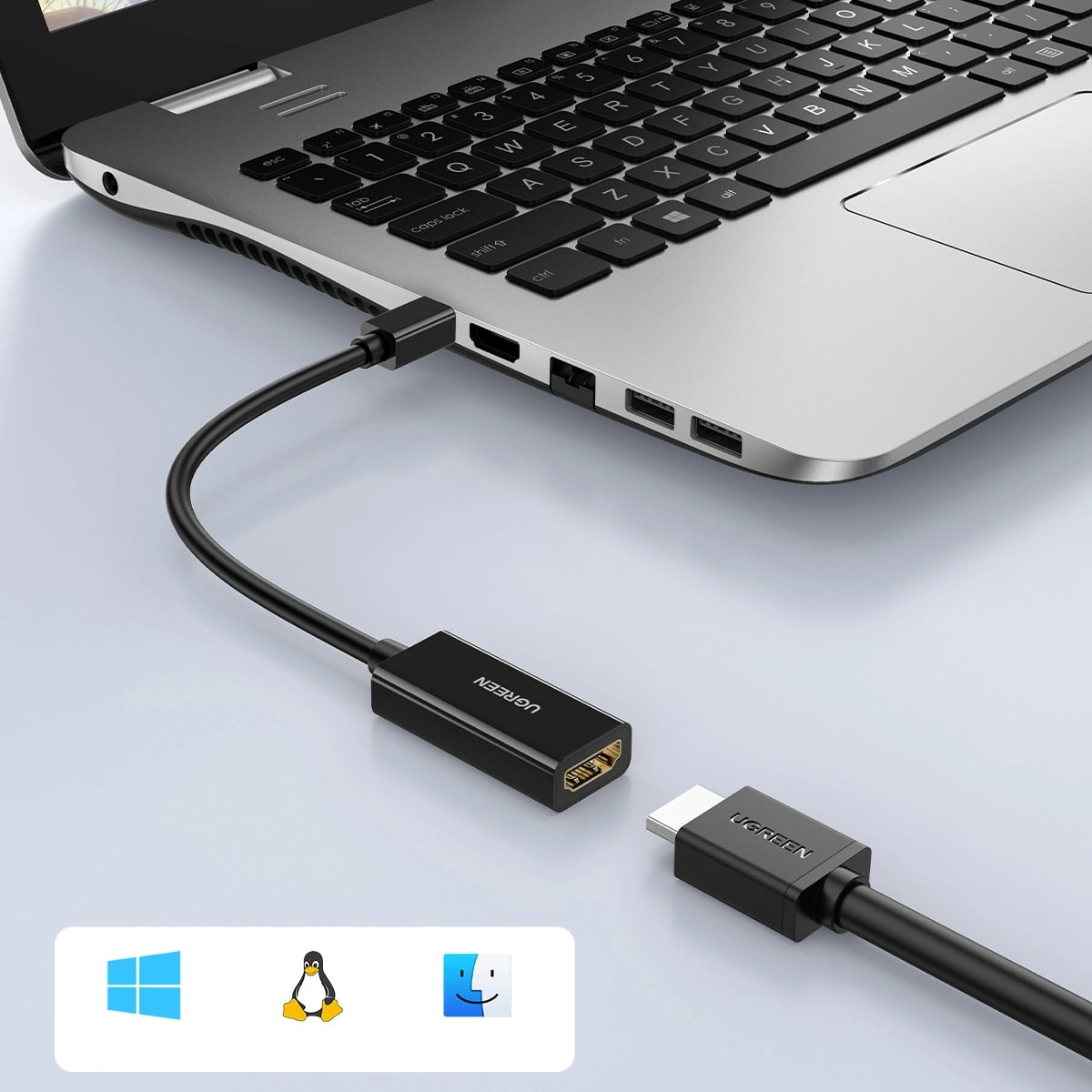 Adattatore Video UGREEN MD112, MiniDisplayPort - HDMI, 4K, Nero