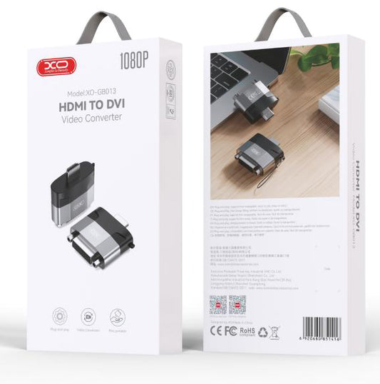 Adattatore Video XO Design GB013, HDMI - DVI, 1080P, Grigio