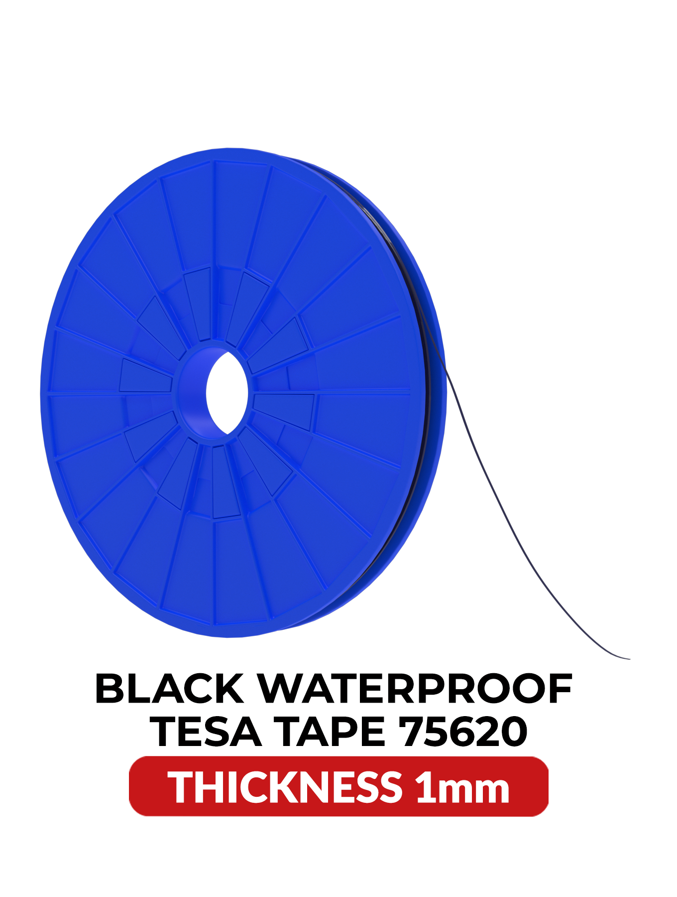Tesa Klebeband, 1mm, 25m, Acryl, wasserfest, schwarz