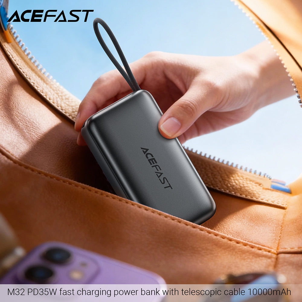 Batteria Esterna Acefast M32, 10000mAh, 35W, PD, 2 x USB-C, Grigio