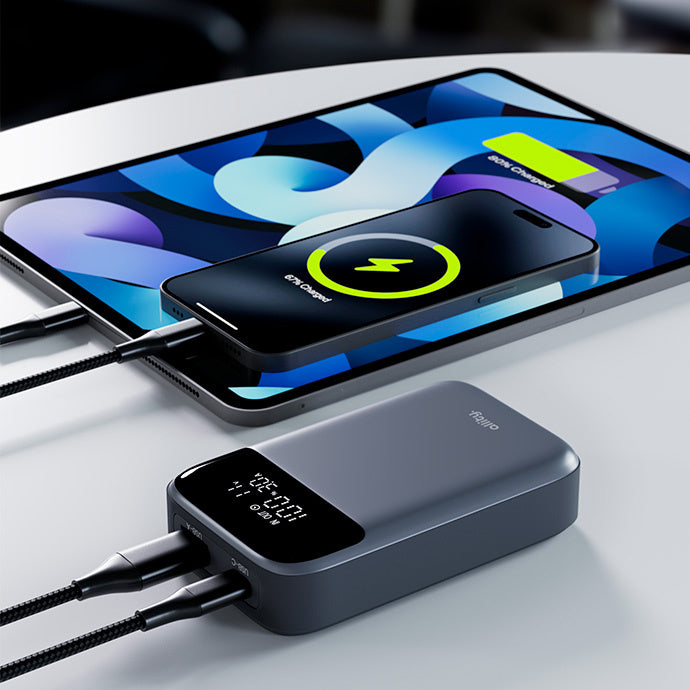 Batteria Esterna Allity. APB-200 PocketPower, 10000mAh, 33W, QC + PD, 1 x USB-A - 1 x USB-C, Grigio