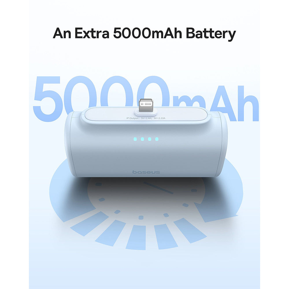 Batteria Esterna Baseus Compact, 5000mAh, 20W, PD, 1 x Lightning - 1 x USB-C, Blu P10068307313-00