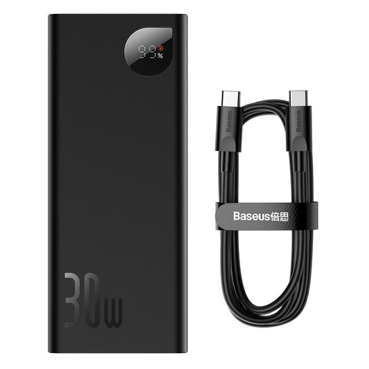 Batteria esterna Baseus Adaman, 20000mAh, 30W, QC + PD, 1 x USB-C - 2 x USB-A, nero PPAD030001 PPAD030001