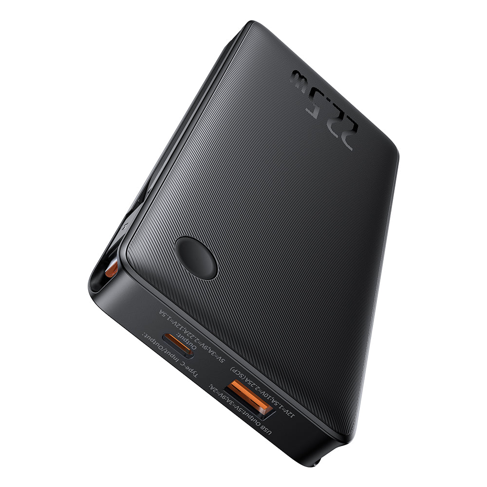 Baseus Airpow Lite External Battery, 10000mAh, 22.5W, QC + PD, 1 x Lightning - 1 x USB-A - 2 x USB-C, Black P10067501123-00