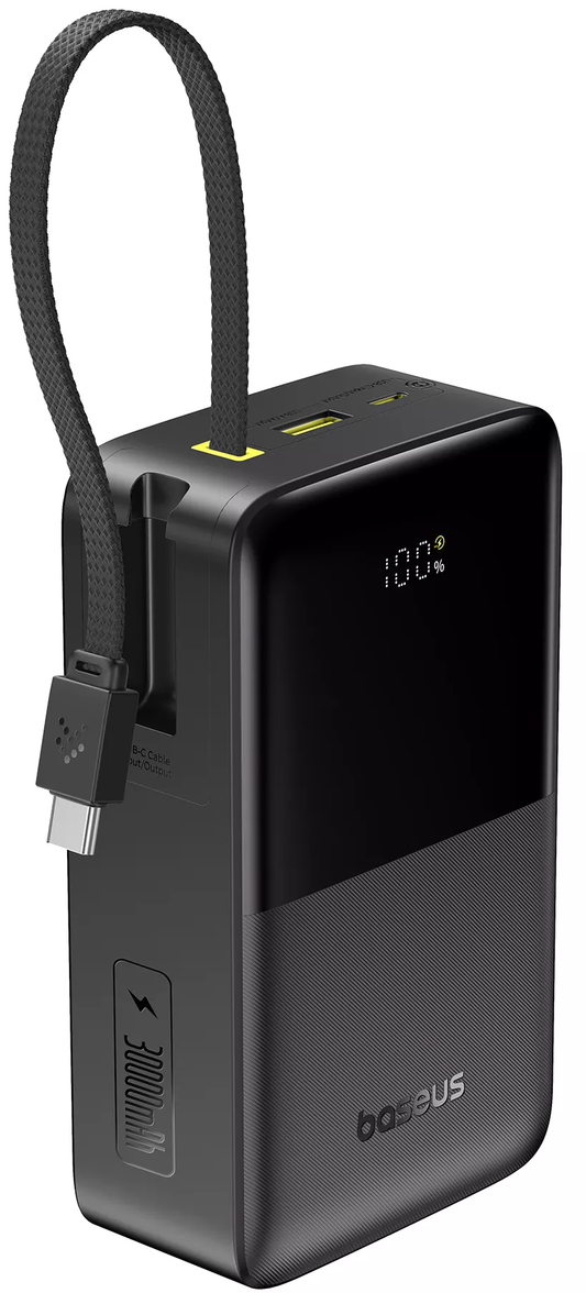 Batterie Externe Baseus EnerFill Bipow2 Pro, 30000mAh, 22.5W, QC + PD, 1 x USB-A - 2 x USB-C, Noire E0028100