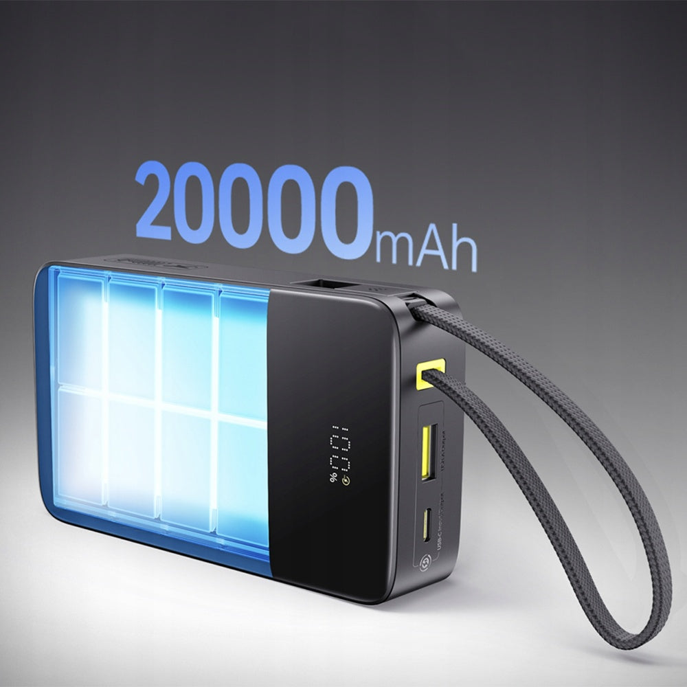 Batterie Externe Baseus EnerFill Bipow2 Pro, 20000mAh, 22.5W, QC + PD, 1 x USB-A - 2 x USB-C, Noire E0027701