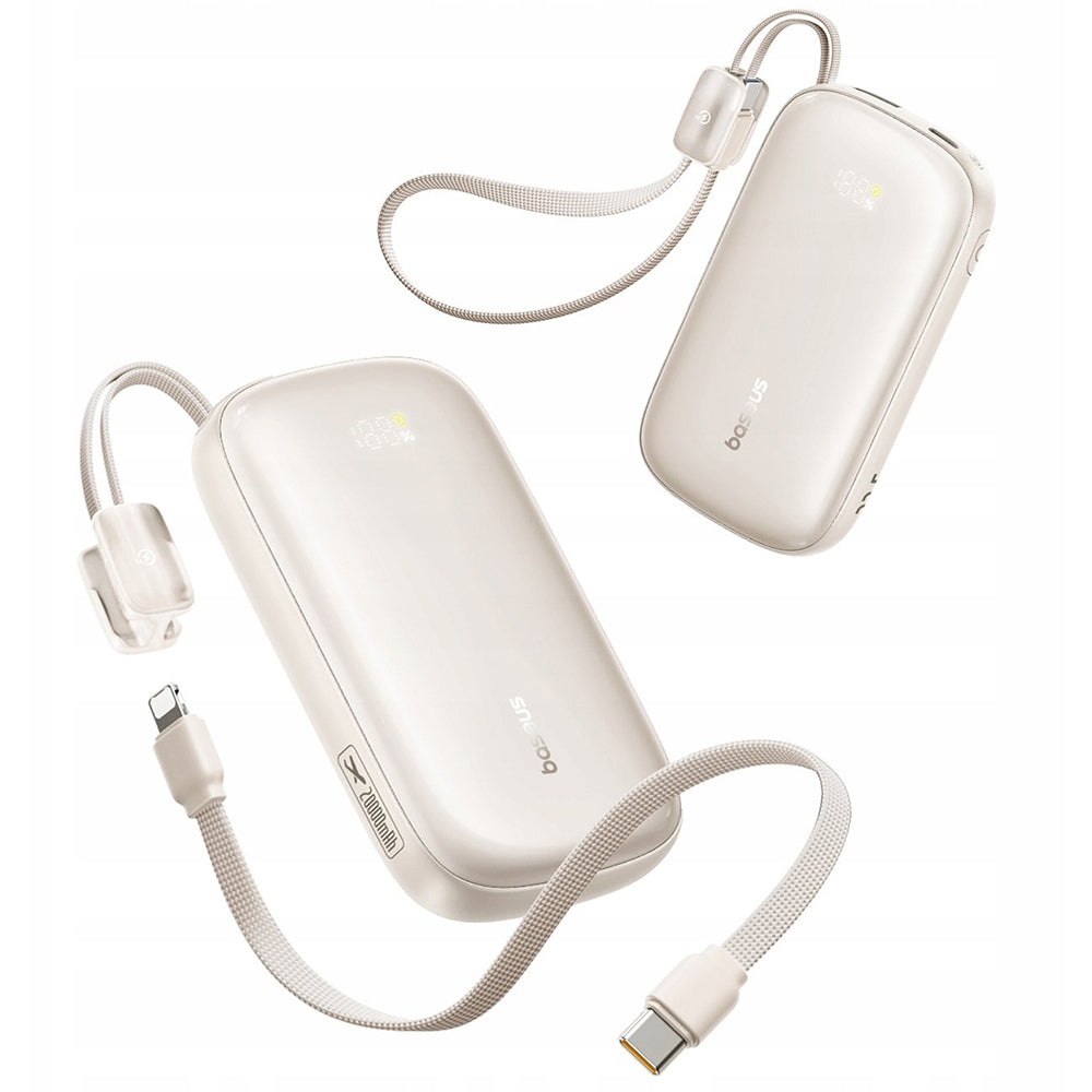 Batterie Externe Baseus EnerFill FC21 Qpow 3 Ultra, 10000mAh, 45W, QC + PD, 1 x USB-A - 1 x USB-C, Beige E0027Q01
