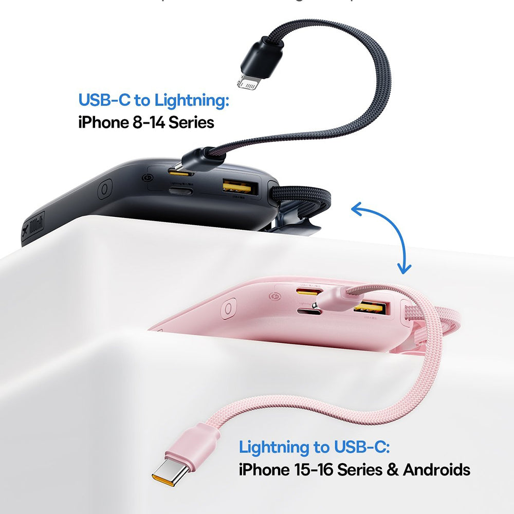 Batterie Externe Baseus EnerFill FC21 Qpow 3 Ultra, 10000mAh, 45W, QC + PD, 1 x USB-A - 1 x USB-C, Rose E0027Q02