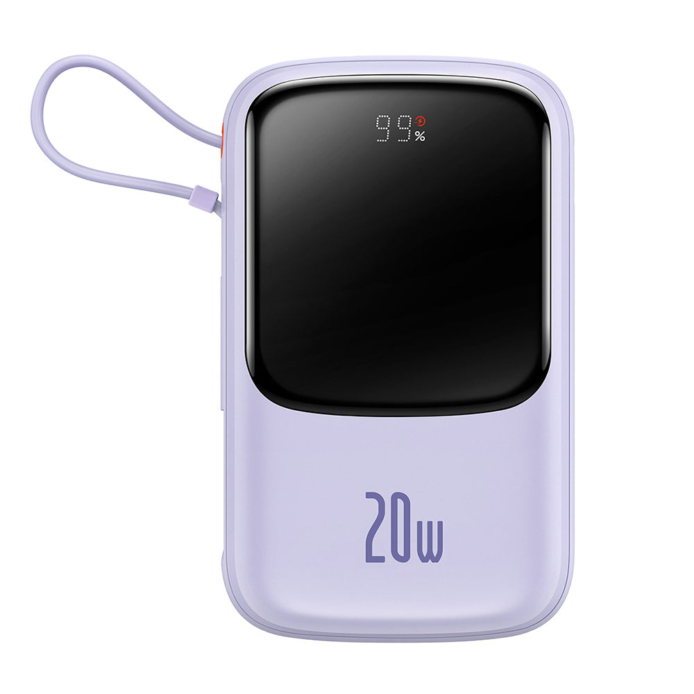 Batterie Externe Baseus Qpow Pro, 20000mAh, 20W, QC + PD, 1 x Lightning - 1 x USB-A - 1 x USB-C, Mauve PPQD030005