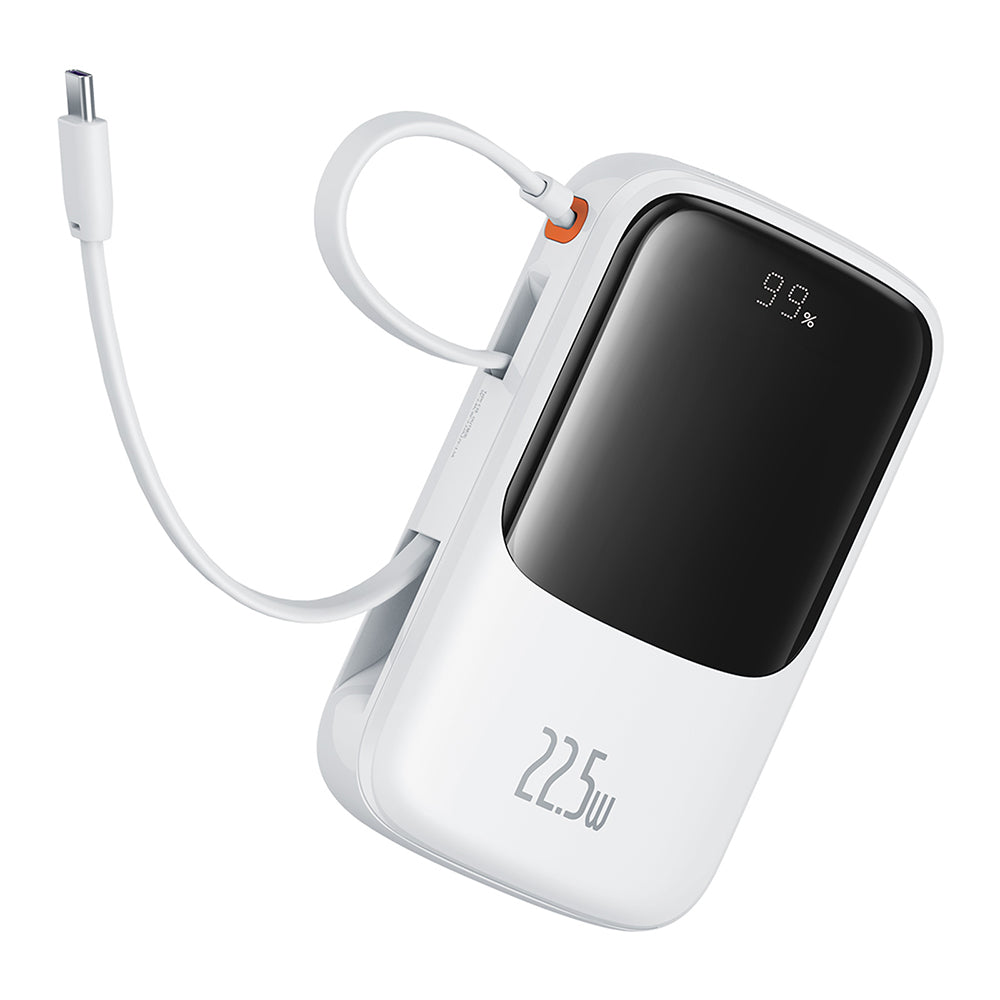 Batterie Externe Baseus Qpow Pro+, 10000mAh, 22.5W, QC + PD, 1 x USB-A - 2 x USB-C, Blanche P10067101213-00