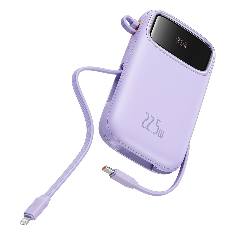 Batterie Externe Baseus Qpow Pro+, 10000mAh, 22.5W, QC + PD, 1 x Lightning - 1 x USB-A - 2 x USB-C, Mauve P10055003513-00