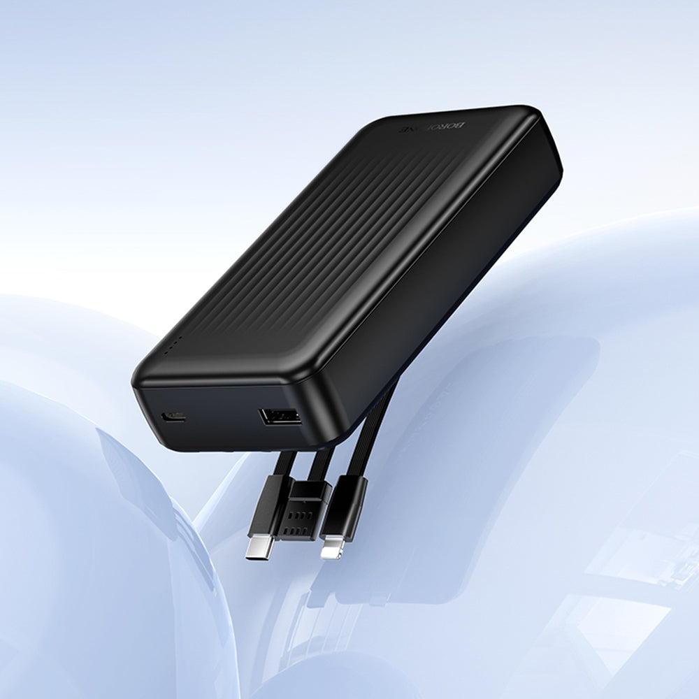 Externer Akku Borofone BJ79 Clever, 20000mAh, 10W, 1 x Lightning - 1 x USB-A - 1 x USB-C, Schwarz