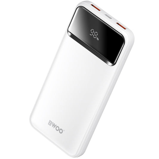 Externe Batterie BWOO BO-P34, 10000mAh, 22,5W, QC + PD, 1 x USB-C - 2 x USB-A, Weiß