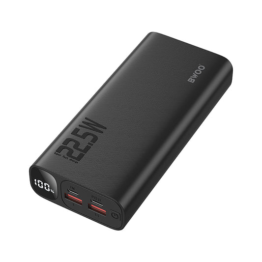 Externer Akku BWOO BO-P44, 20000mAh, 22.5W, QC + PD, 1 x USB-C - 2 x USB-A, Schwarz