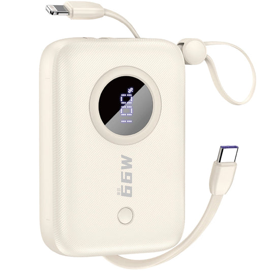 Externer Akku Dudao K14, 10000mAh, 66W, QC + PD, 1 x USB-A - 1 x USB-C, Beige