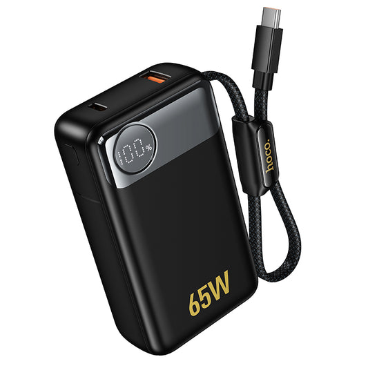 Batterie Externe HOCO Q53, 12000mAh, 65W, QC + PD, 1 x USB-A - 2 x USB-C, Noire