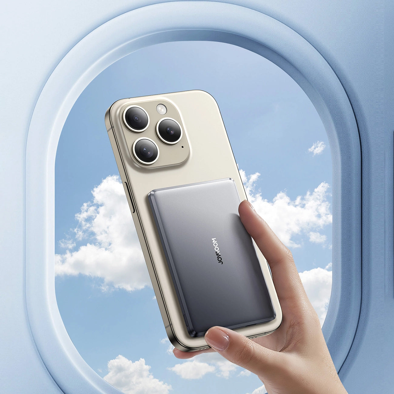 Externer Wireless-Akku Joyroom JR-PBM08, 5000mAh, 20W, PD + FQI, 1 x QI - 1 x USB-C, Grau