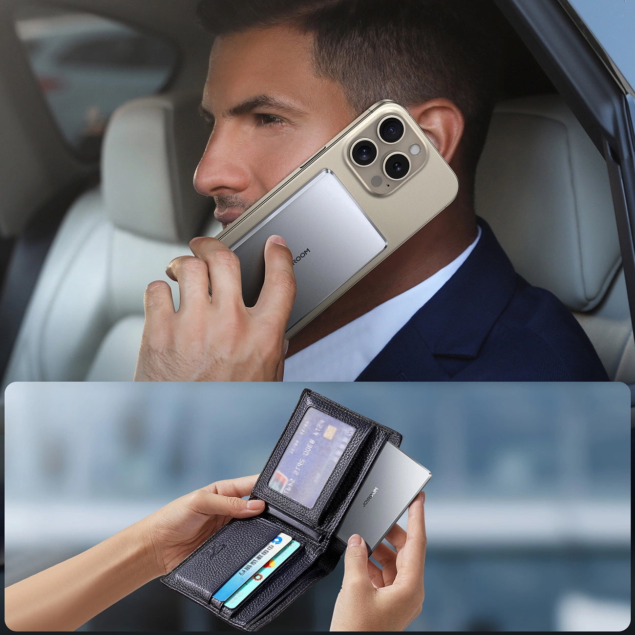 Externer Wireless-Akku Joyroom JR-PBM08, 5000mAh, 20W, PD + FQI, 1 x QI - 1 x USB-C, Grau