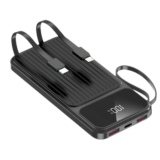 Externer Akku MaXlife MXPB-06, 10000mAh, 22,5W, QC + PD, 1 x Lightning - 2 x USB-A - 2 x USB-C, Schwarz