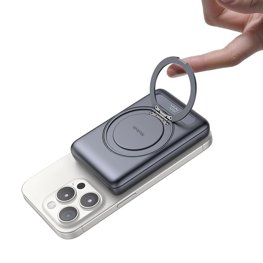 Batterie Externe Sans Fil McDodo MC-8371 Meta, 10000mAh, 20W, PD + FQI, 1 x QI - 1 x USB-C, Gris